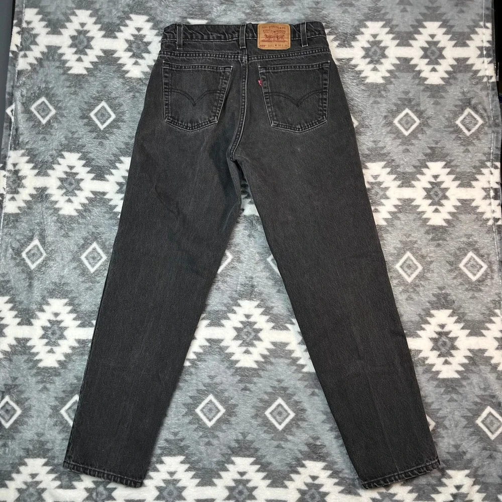 Vintage 1995 Levis 550 Relaxed Fit Tapered Leg Black Jeans Mens 34x32 USA